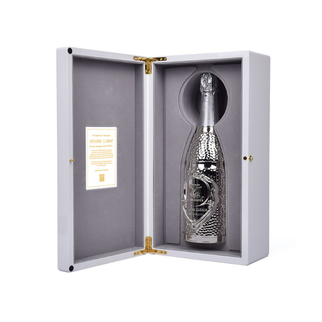 Boîte à vin en bois à charnière de haut niveau pour whisky