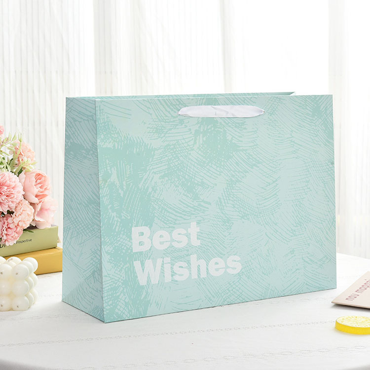 Poignée de ruban de luxe Emballage de boutique d'achat de boutiques Sacs-cadeaux en papier d'euro imprimés personnalisés avec logo