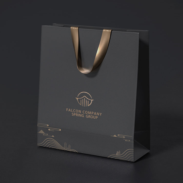 Logo de marque personnalisé luxe papier noir emballage de vêtements cadeau sac à provisions Paperbag