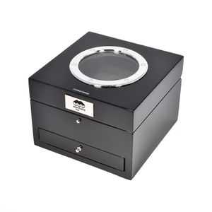 Boîte de Smart Watch de tiroir du double noir de logo fait sur commande avec la fenêtre