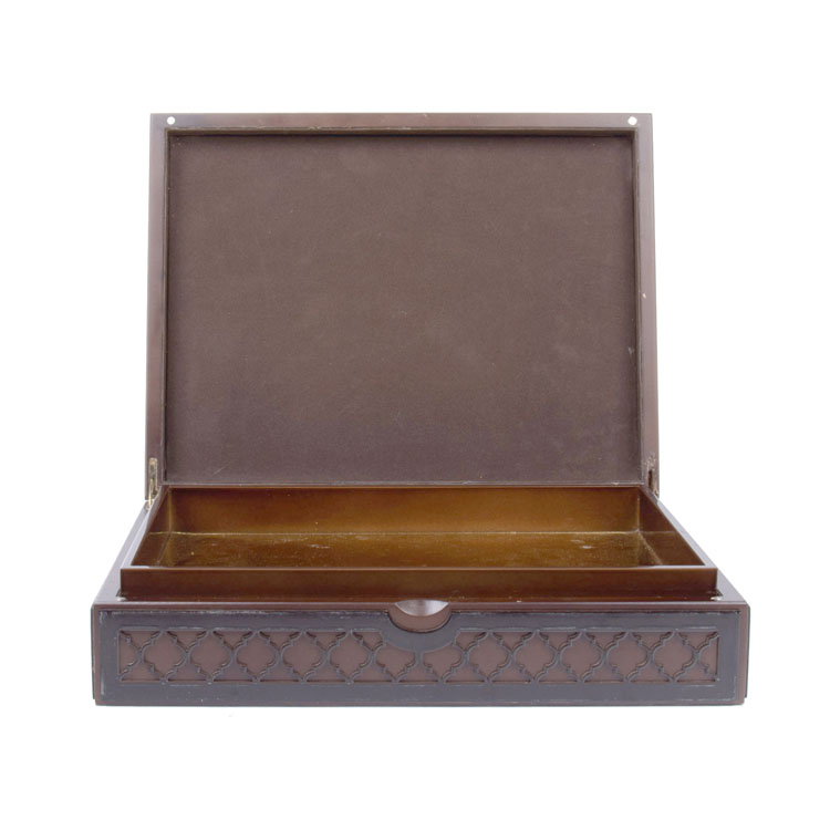 Boîte-cadeau en bois en bois en forme de mosquée avec finition mate pour les dates et les bonbons emballages