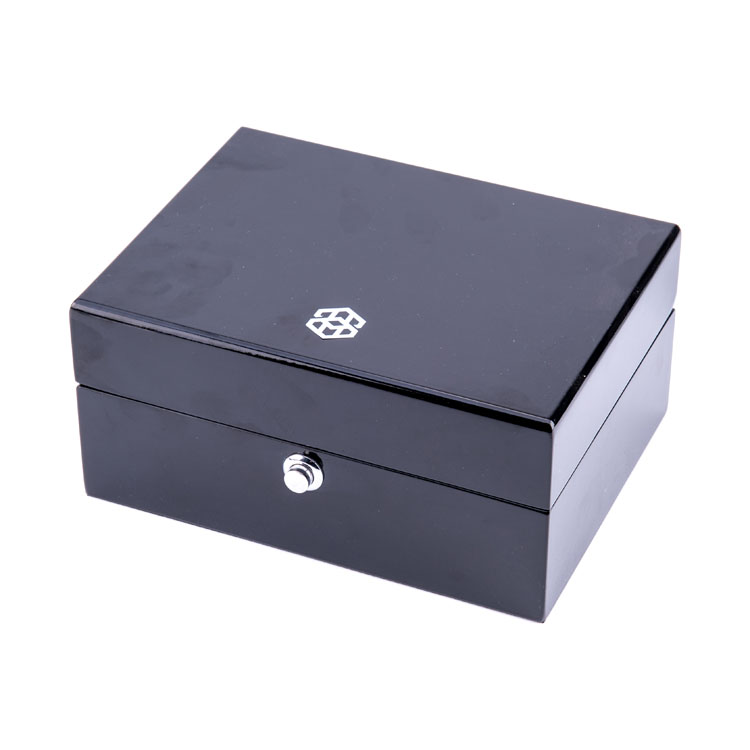 Boîtes en bois brillant pour montres, acajou de luxe, présentation noire personnalisée, grande boîte de montre en bois haute