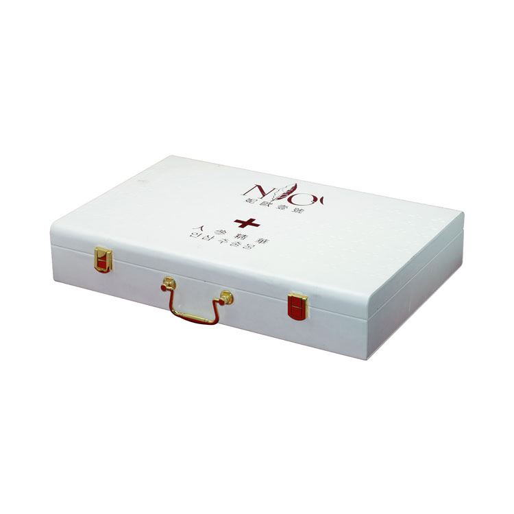 Jeweley White Watch Razor Collar Pin Pearl GVP White PU Le cuir Logo Cosmetic Cosmetic Essential Huile Boîte d'emballage