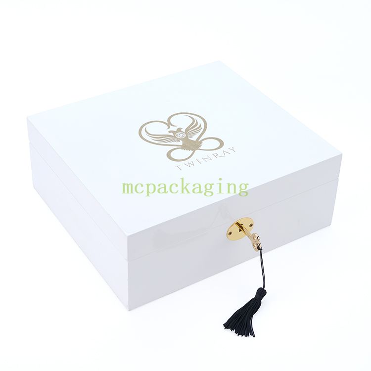 Plateau en verre boîte de présentation de bijoux en bois boîte à bijoux en bois Portable boîte à bijoux en bois clé de serrure