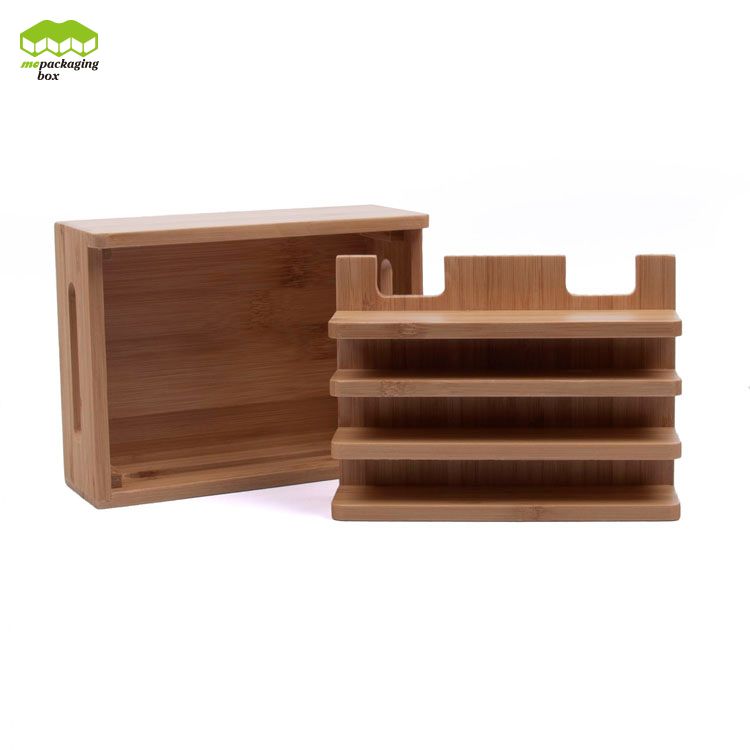 Boîte de bambou créative de chargeur de banques d'alimentation écologiques