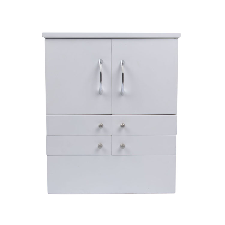 Boîte à bijoux multifonctionnelle avec miroir et tiroirs en bois blanc