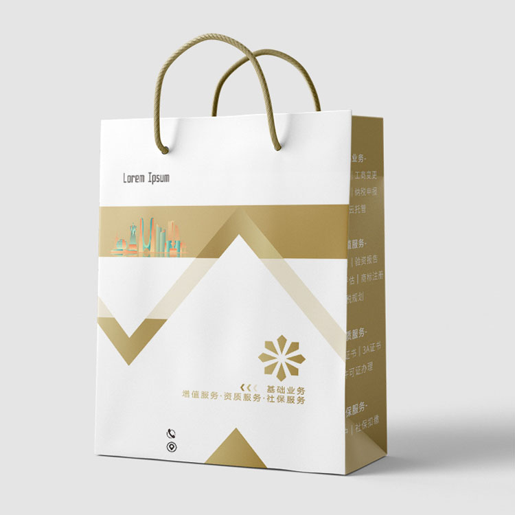 Poignée de ruban de luxe Emballage de boutique d'achat de boutiques Sacs-cadeaux en papier d'euro imprimés personnalisés avec logo