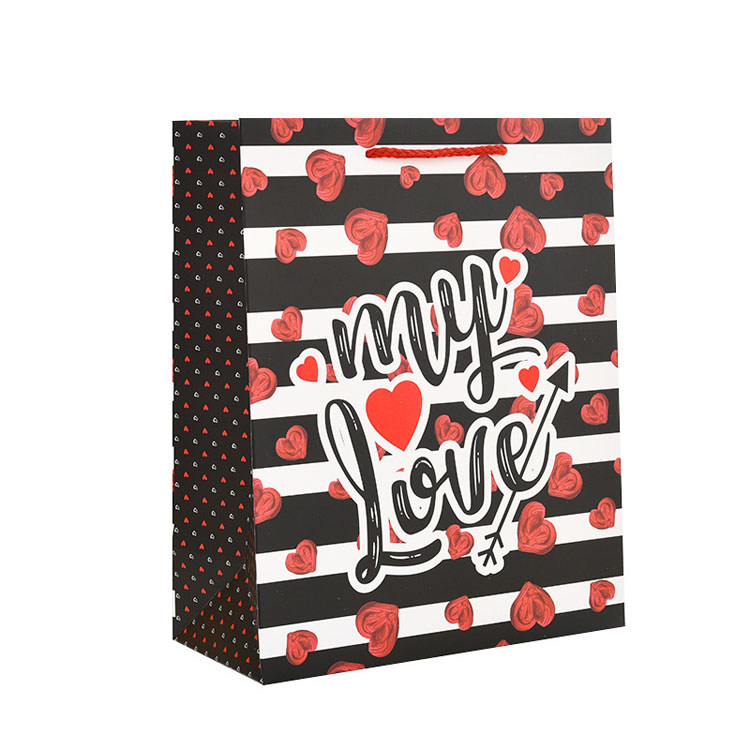 Sac en papier cadeau de logo personnalisé de marque de luxe pour vêtements de vêtements mate rose