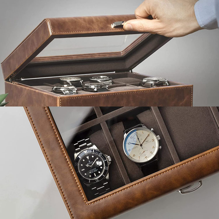 La peinture à haute brillance adaptée aux besoins du client par usine adapte le bois de luxe en bois pour emballer la boîte de montre