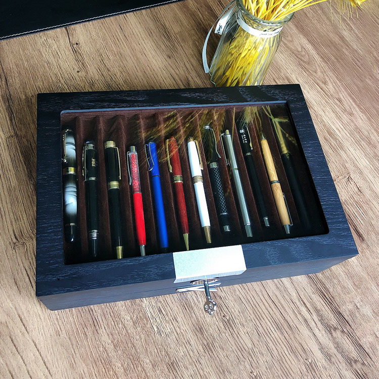 Boîte à stylo à cadeau d'affichage du support avec en bois