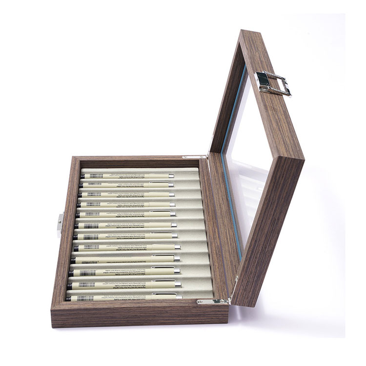 Boîtes-cadeaux Bouteille et stylo en bois pliant de luxe avec boîte pour la gravure
