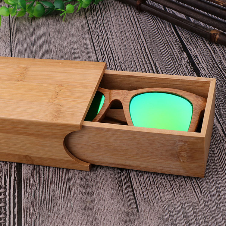 Boîte d'emballage de lunettes de soleil de luxe avec Logo personnalisé haut de gamme, étui en bois pour lunettes en cuir PU rouge, cadeau