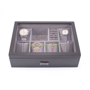 Boîte de rangement de bijoux en bois de luxe personnalisé élégant boîtes à bijoux en bois rustique boîte à bijoux en bois foncé