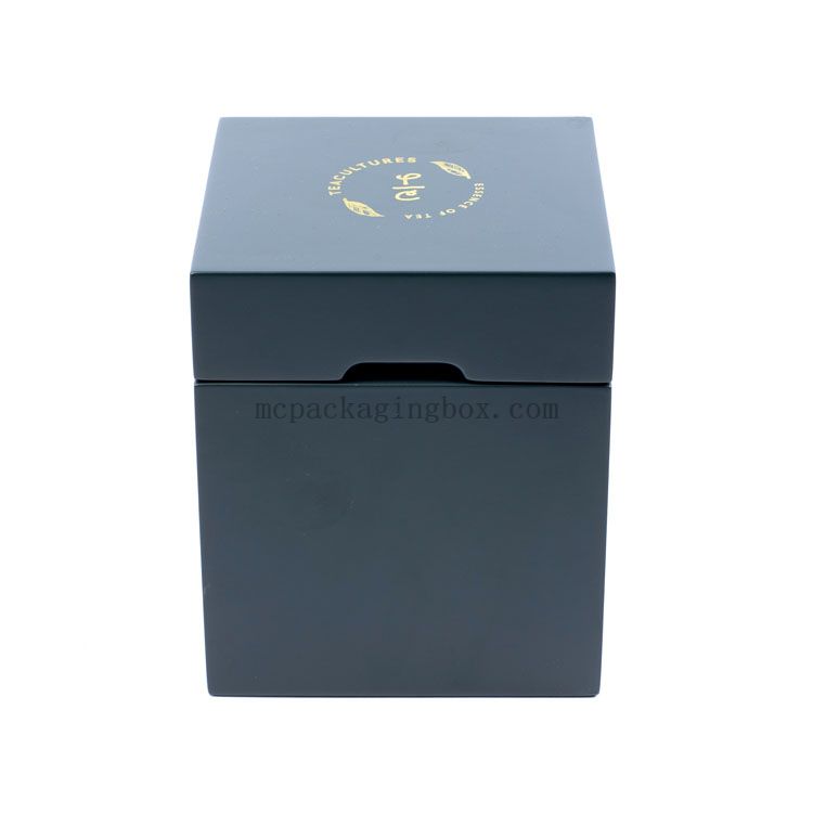 Vide haut cylindre rond Blanc Matte noir double couvercle étanche à air étanche boîte à thé
