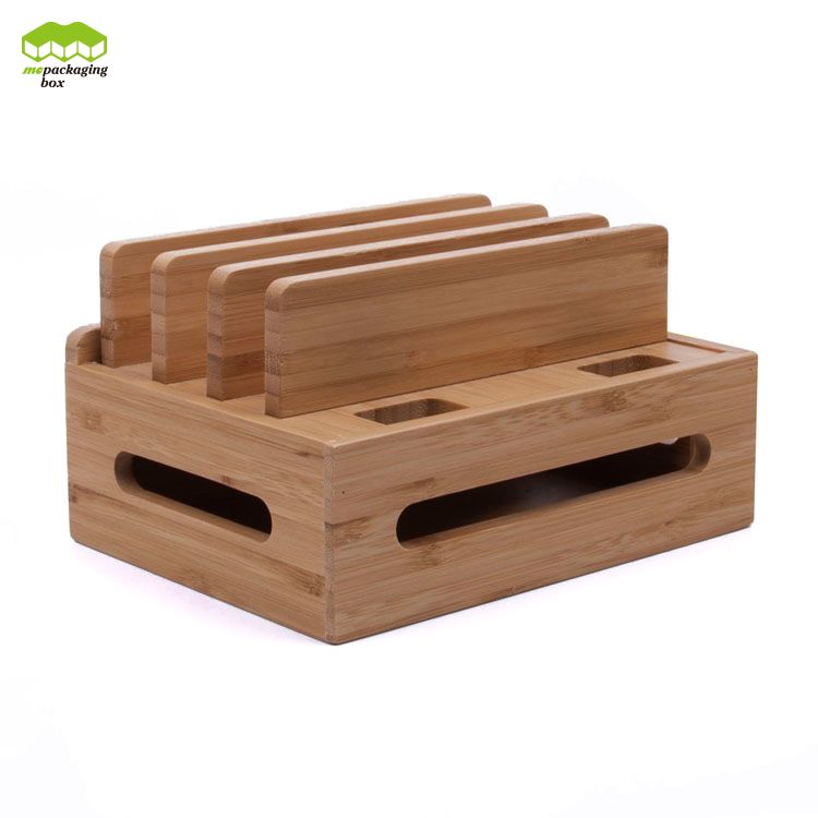 Boîte de bambou créative de chargeur de banques d'alimentation écologiques
