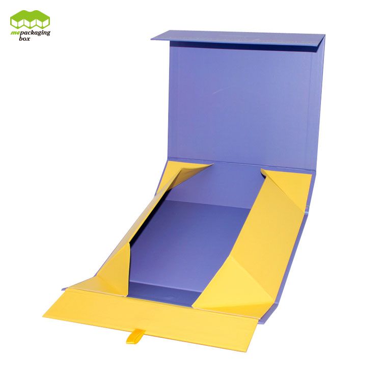 Boîte de papier cadeau rigide magnétique pliable