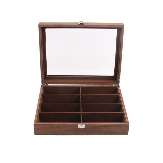 Boîte en bois d'affichage de lunettes de soleil Hot 8