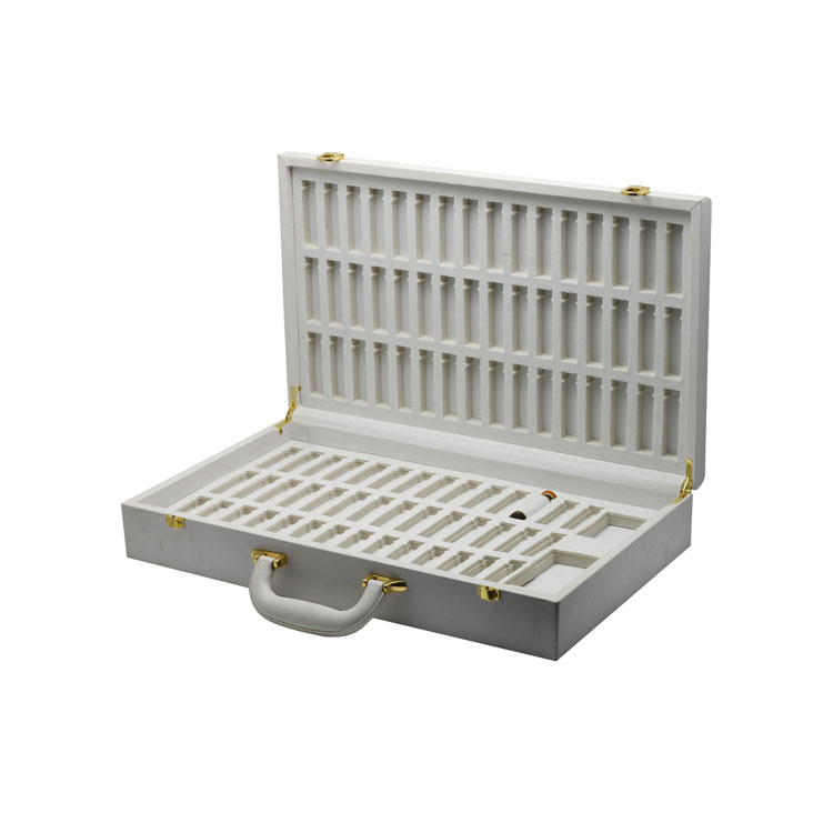 Boîte d'emballage cadeau cosmétique en cuir PU blanc doublé de bracelet