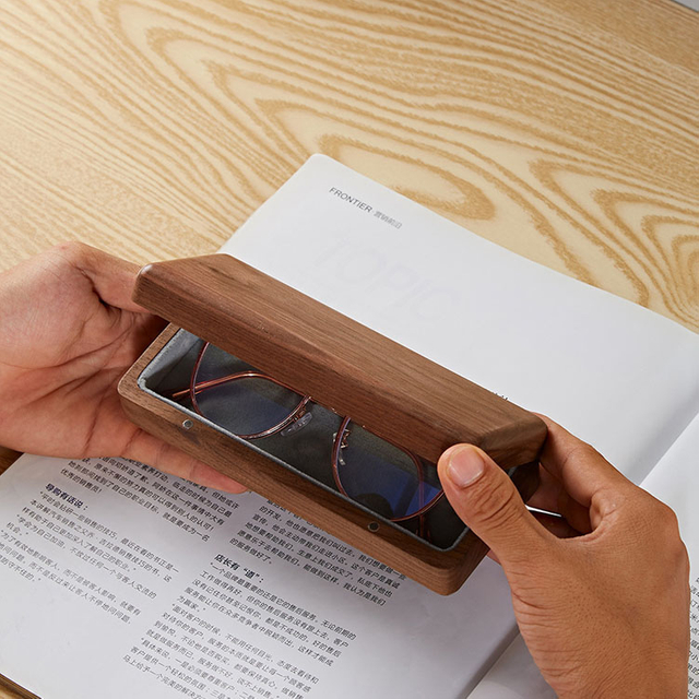 Caisse surdimensionnée en cuir faite sur commande de boîtes d'emballage de lunettes de soleil pour la boîte d'emballage en bois d'affichage