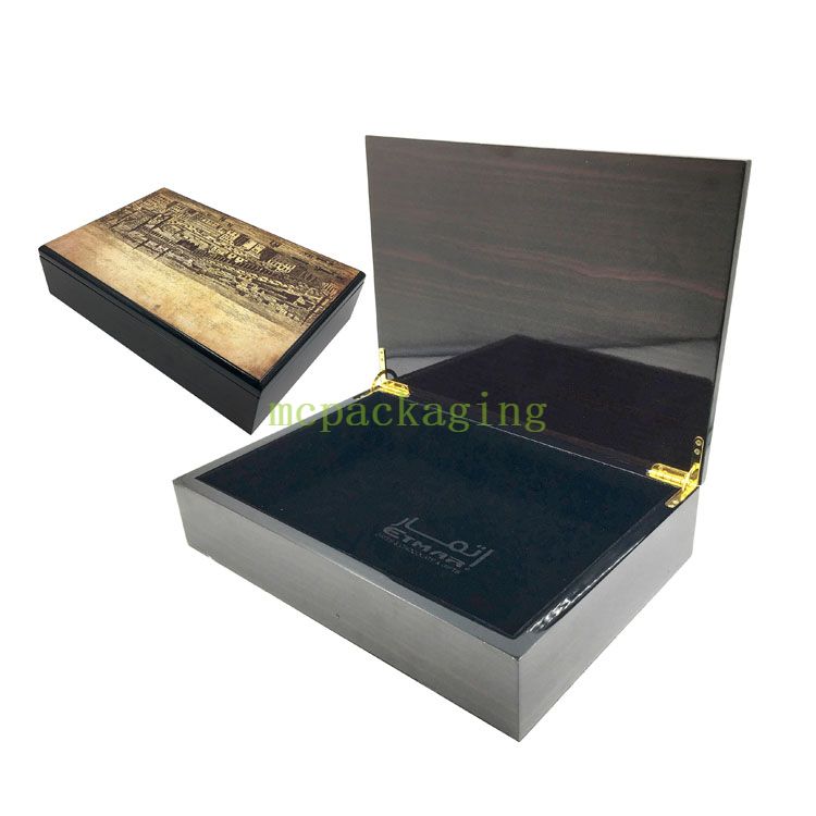 KSA JEDDAH Saison en bois Boîte en bois personnalisée Saudi Arabe High Blow Date Date Date pour cadeau