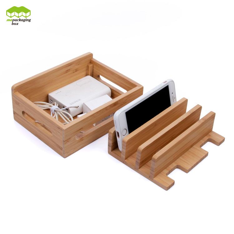 Boîte de bambou créative de chargeur de banques d'alimentation écologiques