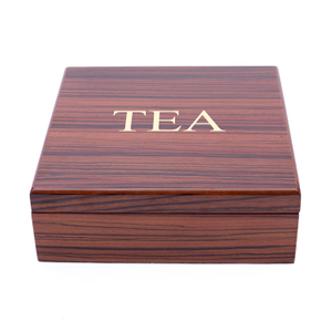 Boîte d'emballage à thé décorative à 4 plans personnalisée en bois pour le fournisseur de feuilles et de cadeaux en vrac