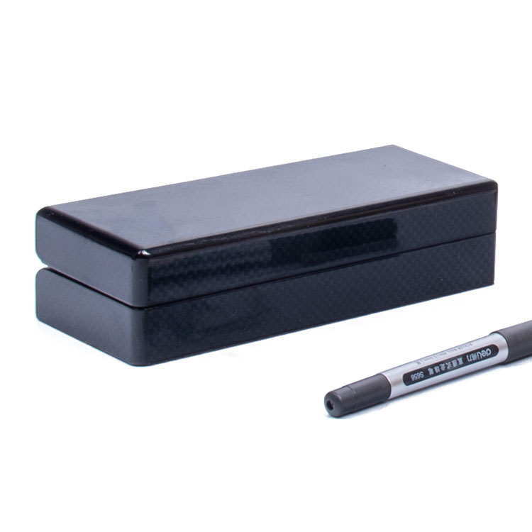 Boîte en bois à stylo unique, laque de Piano noire, médaille Souvenir