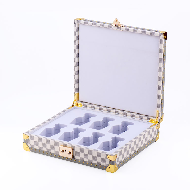 Machine diffuseur de roseaux étiquette en bois cuir acrylique rose bataille expédition Piano laque boîte de parfum en bois