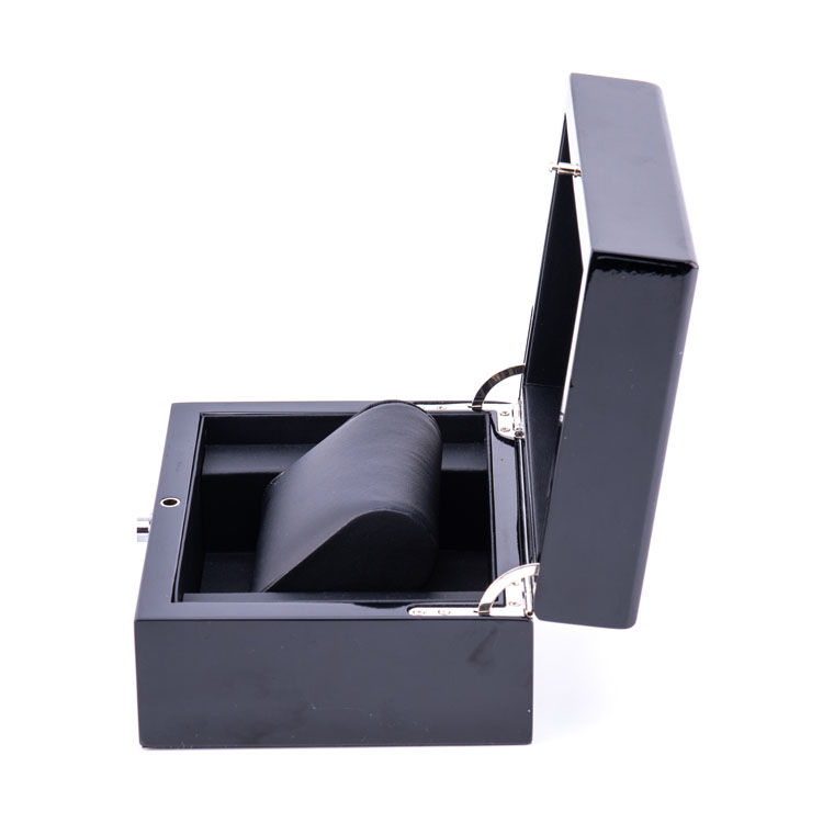 Boîtes en bois brillant pour montres, acajou de luxe, présentation noire personnalisée, grande boîte de montre en bois haute