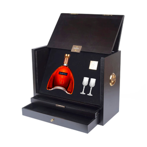 Boîte à vin distinctive en pin noir mat