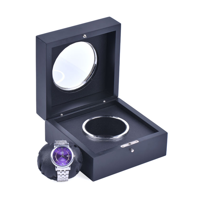 Boîte de montre personnalisée carrée unique faite à la main de mode de haute qualité avec boîte d'emballage en bois de fenêtre