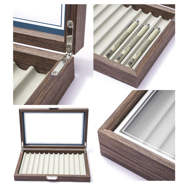 Boîtes-cadeaux Bouteille et stylo en bois pliant de luxe avec boîte pour la gravure