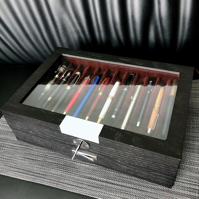 Boîte à stylo à cadeau d'affichage du support avec en bois