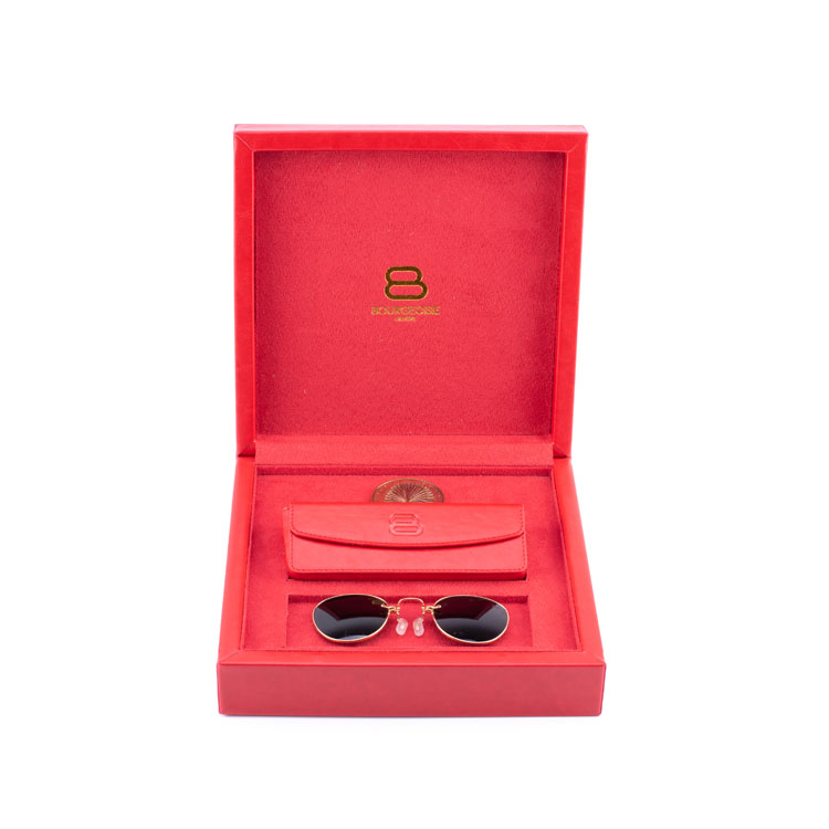 OEM Luxury Custom Red Sunglass Packaging Cases Boîte pour cadeau