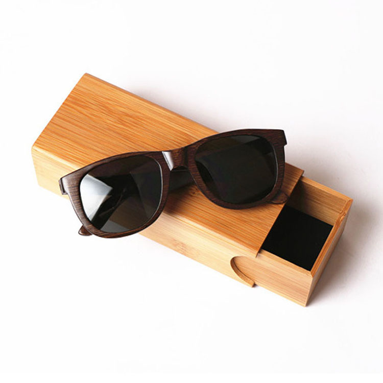 Boîte d'emballage de lunettes de soleil de luxe avec Logo personnalisé haut de gamme, étui en bois pour lunettes en cuir PU rouge, cadeau