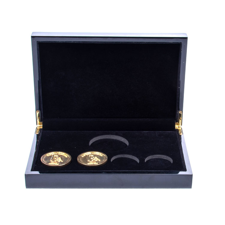 Étui de rangement ensemble de collection de monnaie en bois multiples avec plateaux en bois