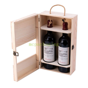 2 bouteilles Pine Boîte cadeau de vin en bois inachevé 6 Bouteille de vin Boîte en bois Boîte de vin en bois 3 bouteilles