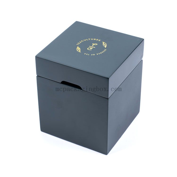 Vide haut cylindre rond Blanc Matte noir double couvercle étanche à air étanche boîte à thé