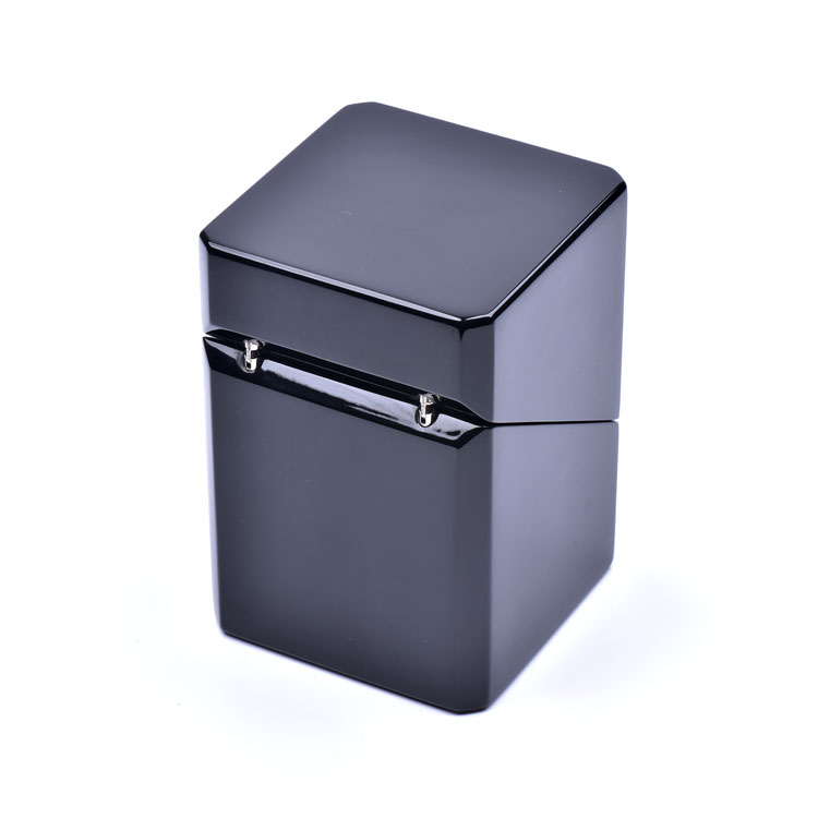 Cube Black Piano Paint Cover oblique 45 degrés Corner Perfume en bois Boîte d'emballage de parfum fait sur mesure