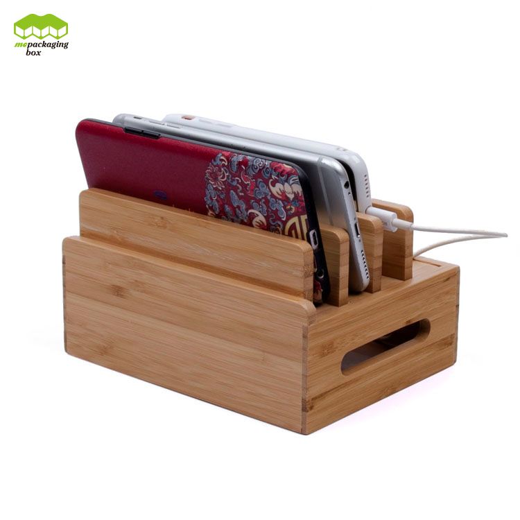 Boîte de bambou créative de chargeur de banques d'alimentation écologiques