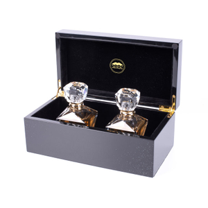 Boîte de bouteille de parfum en bois de luxe personnalisée en laque de Piano noire, coffrets cadeaux d'emballage avec serrure à clé