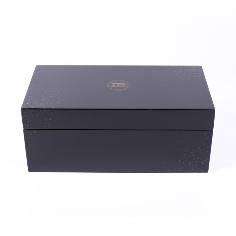 Boîte de bouteille de parfum en bois de luxe personnalisée en laque de Piano noire, coffrets cadeaux d'emballage avec serrure à clé