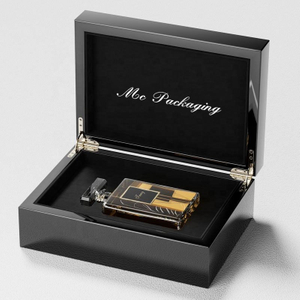 Boîte-cadeau d'emballage en laque Mdf de luxe créative, Design personnalisé, bouteille de parfum vide de 100ML, boîte de parfum en bois et cuir arabe