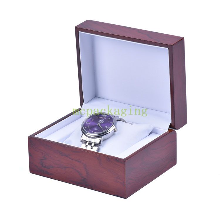 Boîte d'emballage de montre en bois brillant Vintage personnalisé de luxe d'usine WoodBox