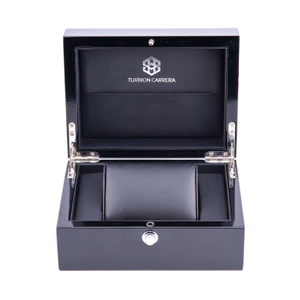 Boîtes en bois brillant pour montres, acajou de luxe, présentation noire personnalisée, grande boîte de montre en bois haute