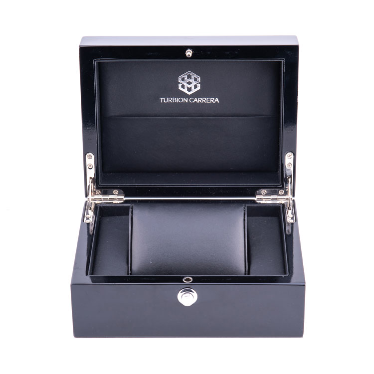 Boîtes en bois brillant pour montres, acajou de luxe, présentation noire personnalisée, grande boîte de montre en bois haute