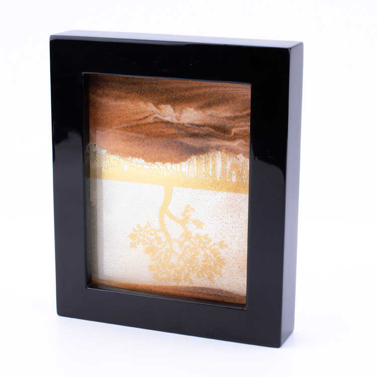 7 'Enplage Sand Art Picture Square Verre carré 3D Sandscape de mer Deep en mouvement Affichage Fluent Sand
