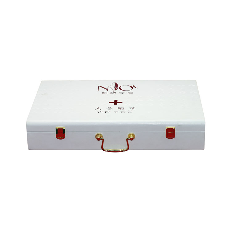 Jeweley White Watch Razor Collar Pin Pearl GVP White PU Le cuir Logo Cosmetic Cosmetic Essential Huile Boîte d'emballage