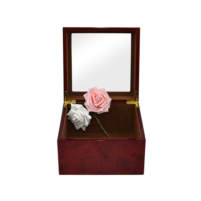 Boîte en bois taille personnalisée en acrylique couvercle en pin.