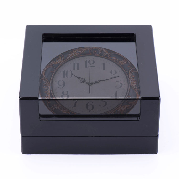 Corloge d'horloge à vente chaude en acrylique en verre montre en bois